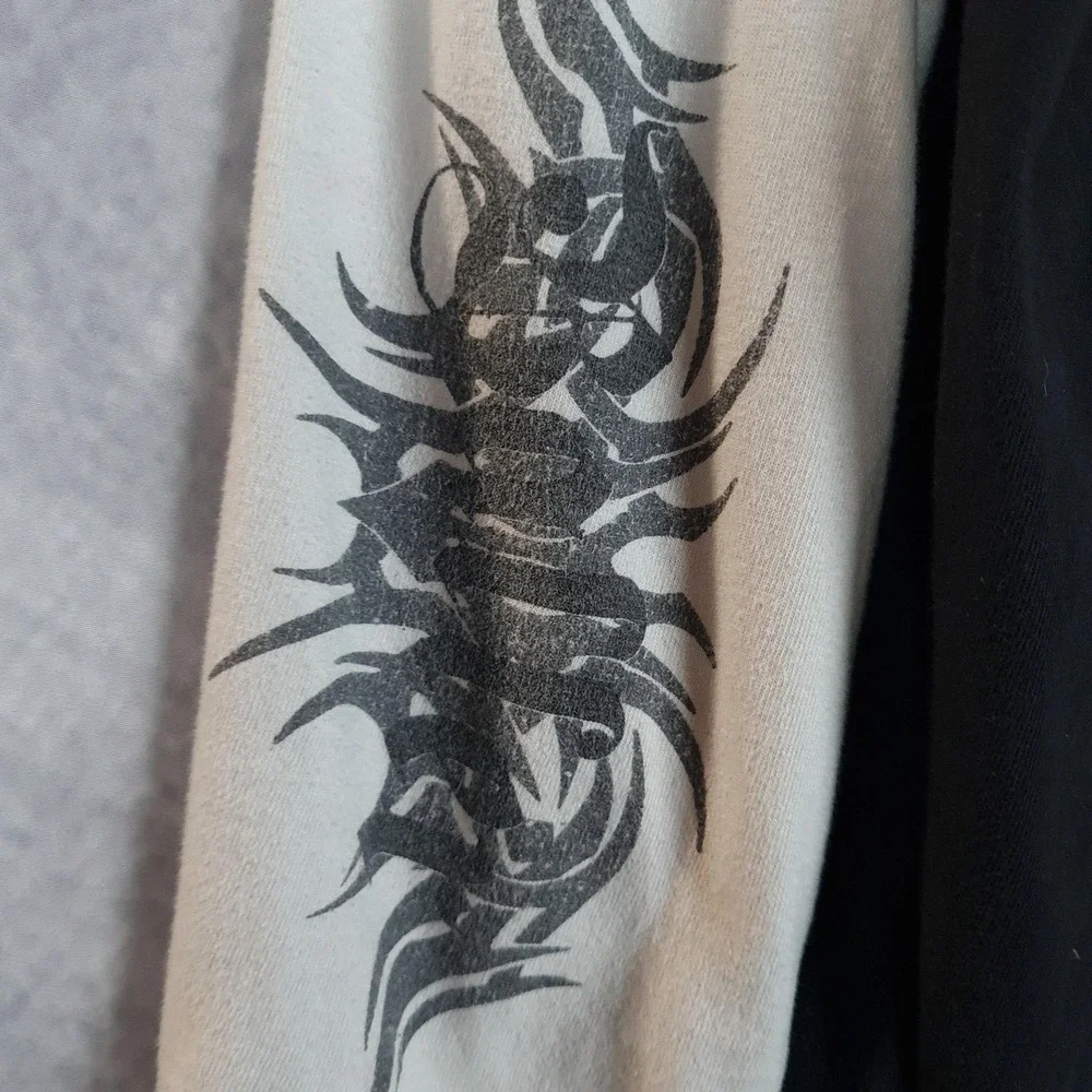 Vntg Y2K Russell Athletic Shirt Boys 14 Black Basketball Sleeve Hit Streetwear - Picture 9 of 16